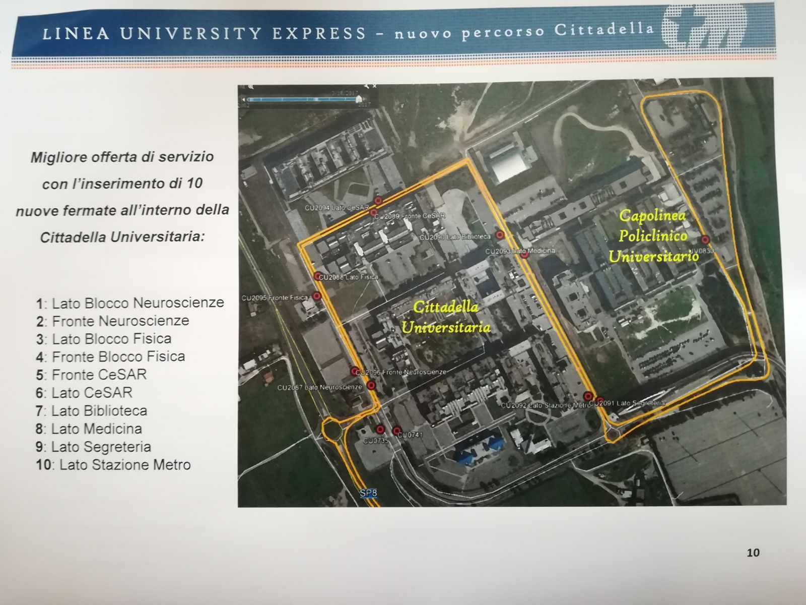 10 nuove fermate dentro la Cittadella, la University Express ritorna potenziata