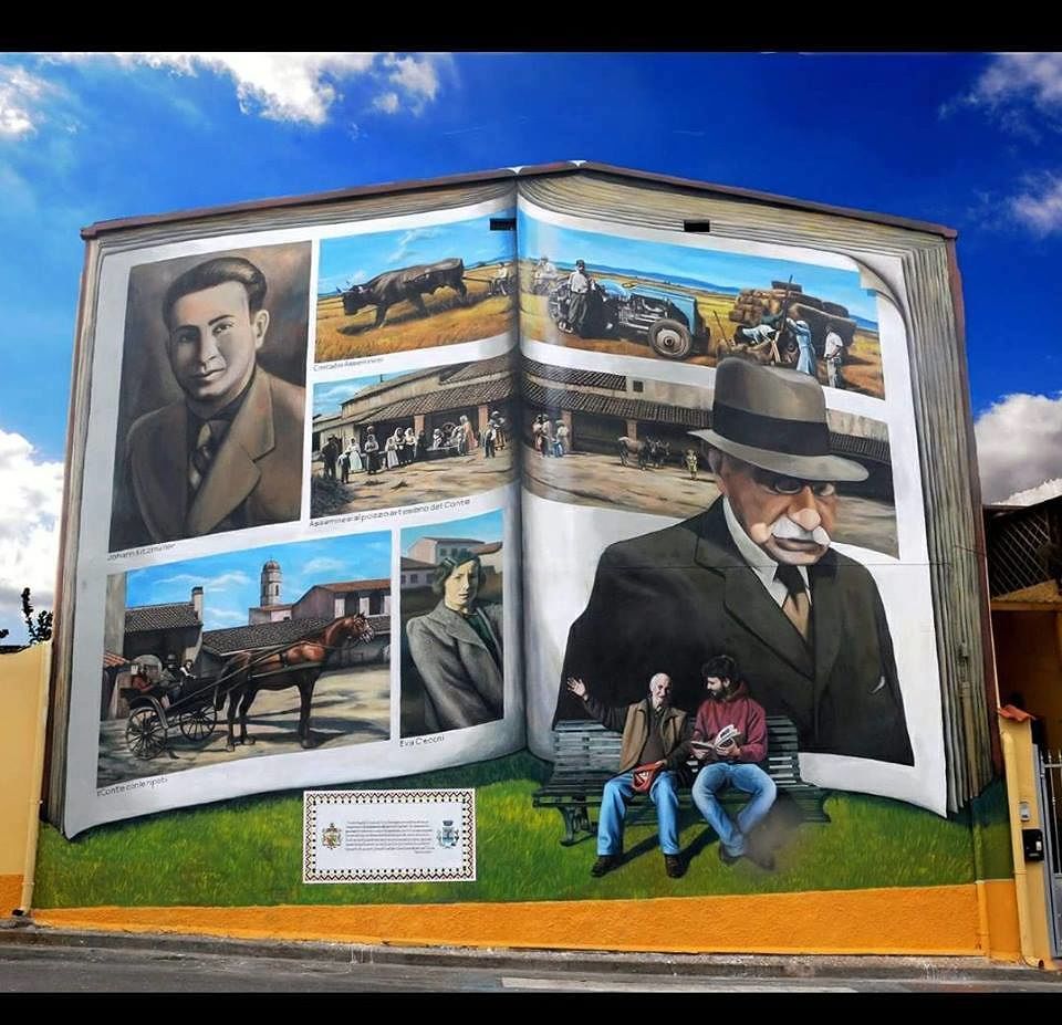 Assemini, il bellissimo murale di Davide Pilloni: “Entra nella storia del paese”
