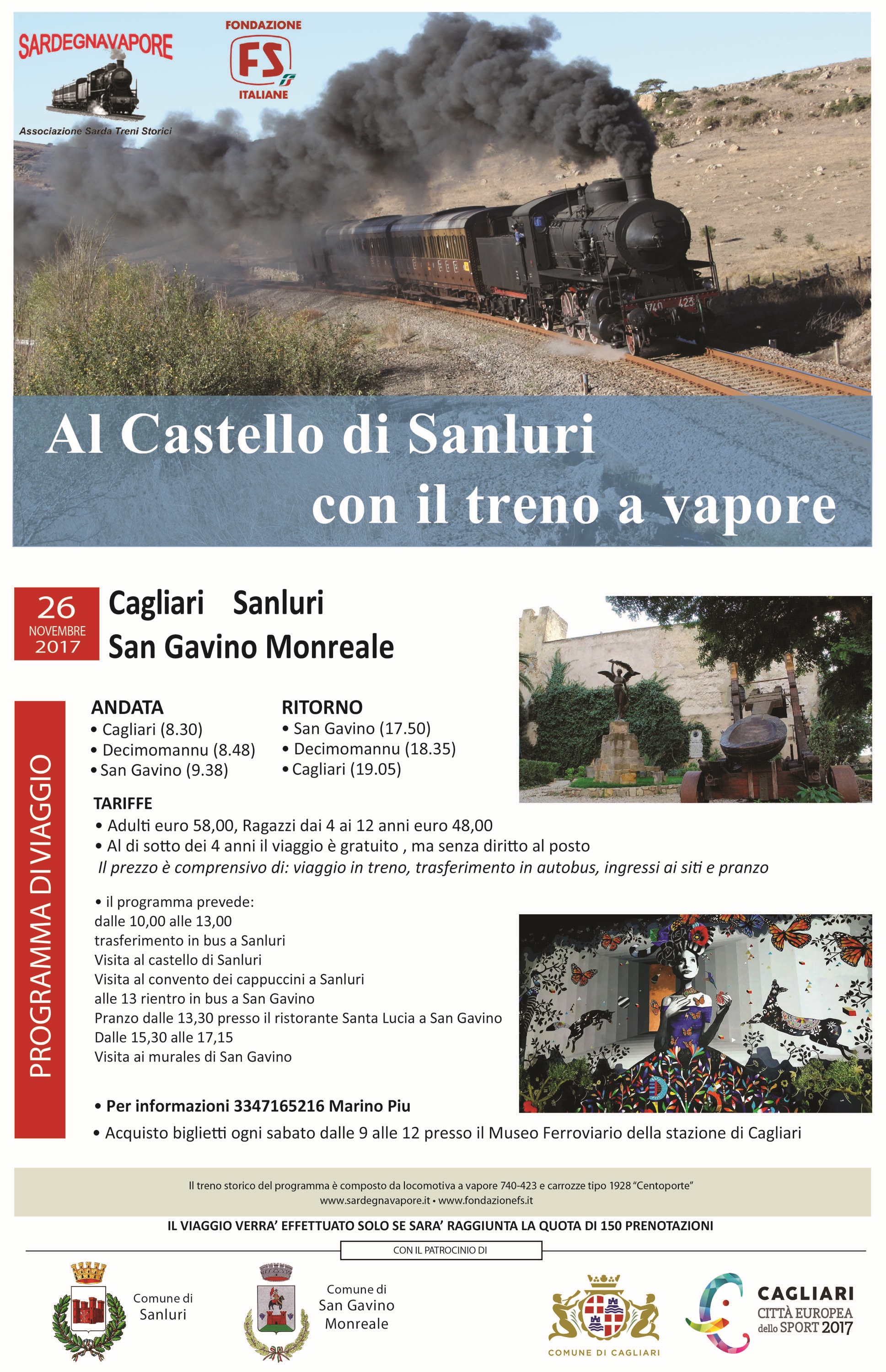 Al Castello di Sanluri con il treno a vapore