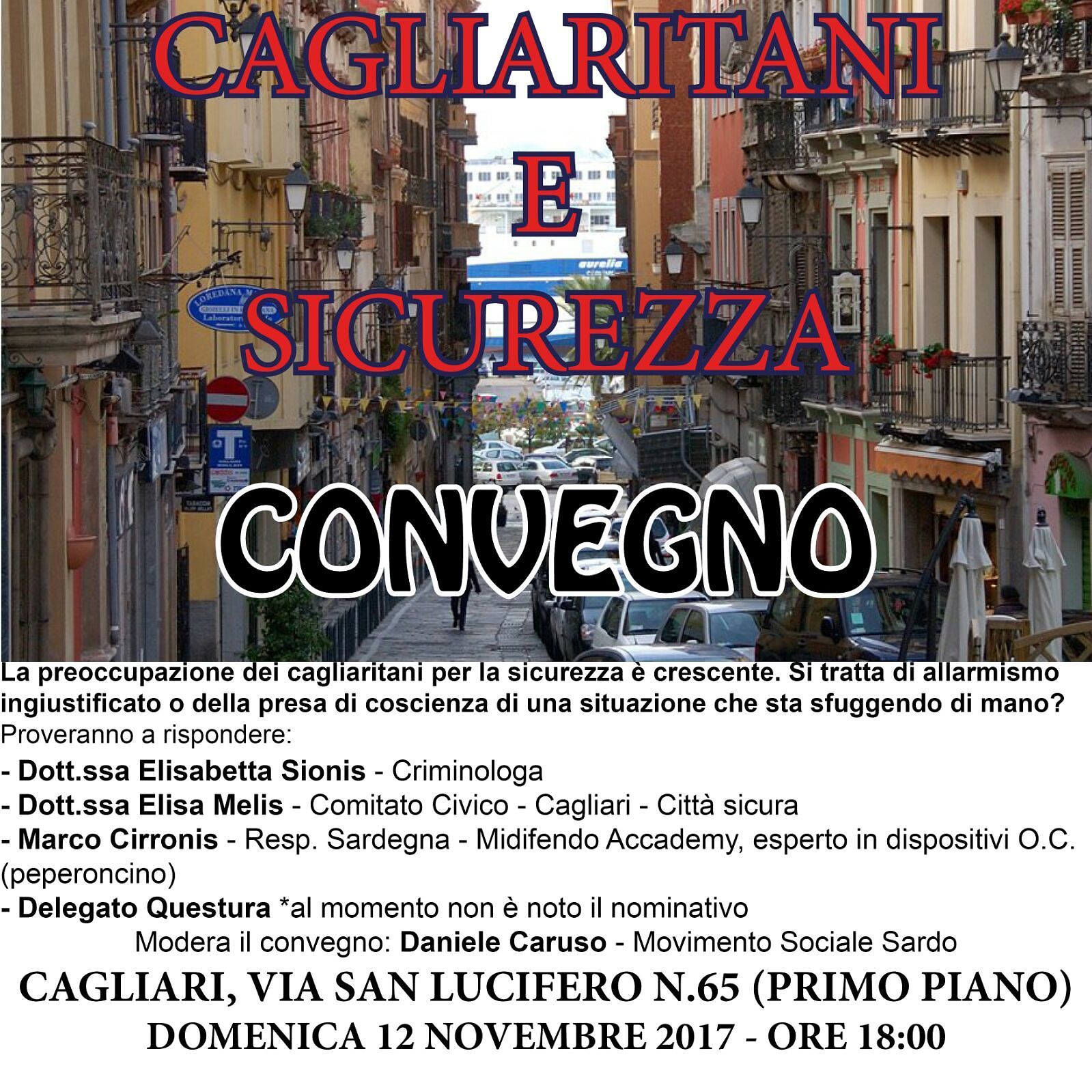 “Cagliaritani e sicurezza. Allarmismo o preoccupazione giustificata?” Un convegno a Cagliari