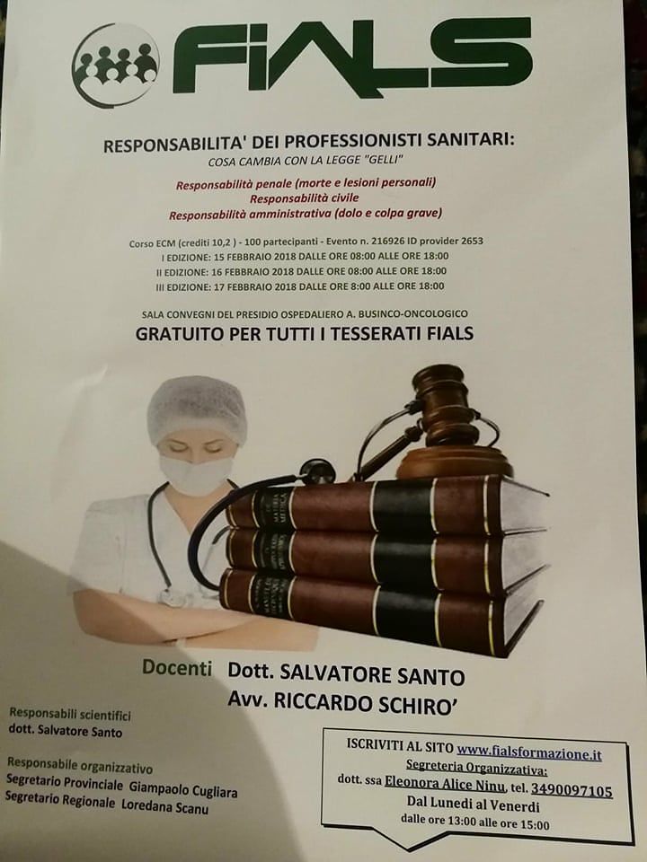 Cagliari, medici a “lezione di legge”: tre appuntamenti a febbraio