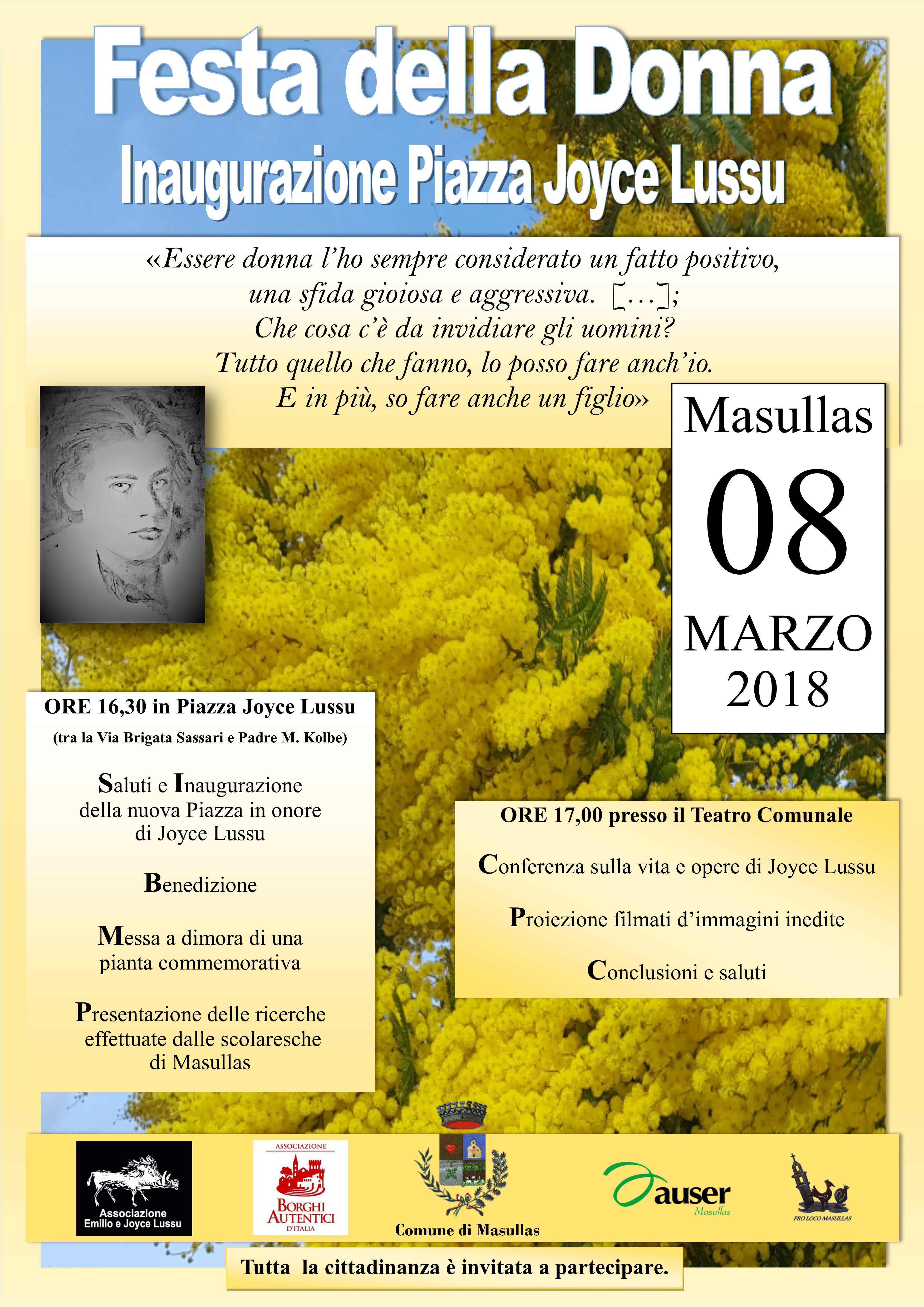 Masullas l’8 marzo rende omaggio alla memoria di Joyce Lussu