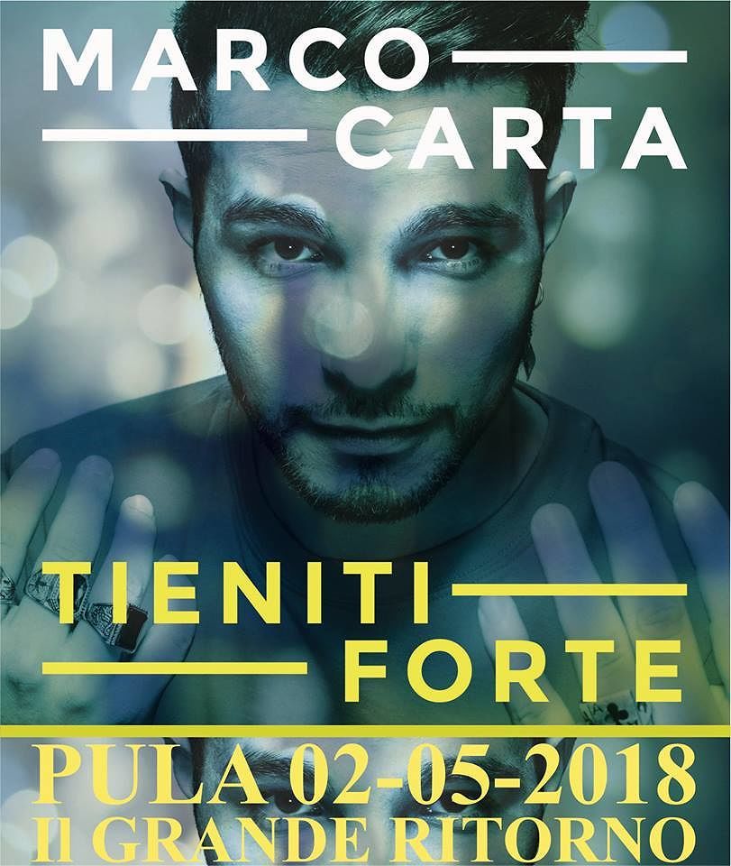 Marco Carta in concerto a Pula il 2 maggio, grande attesa tra i fan