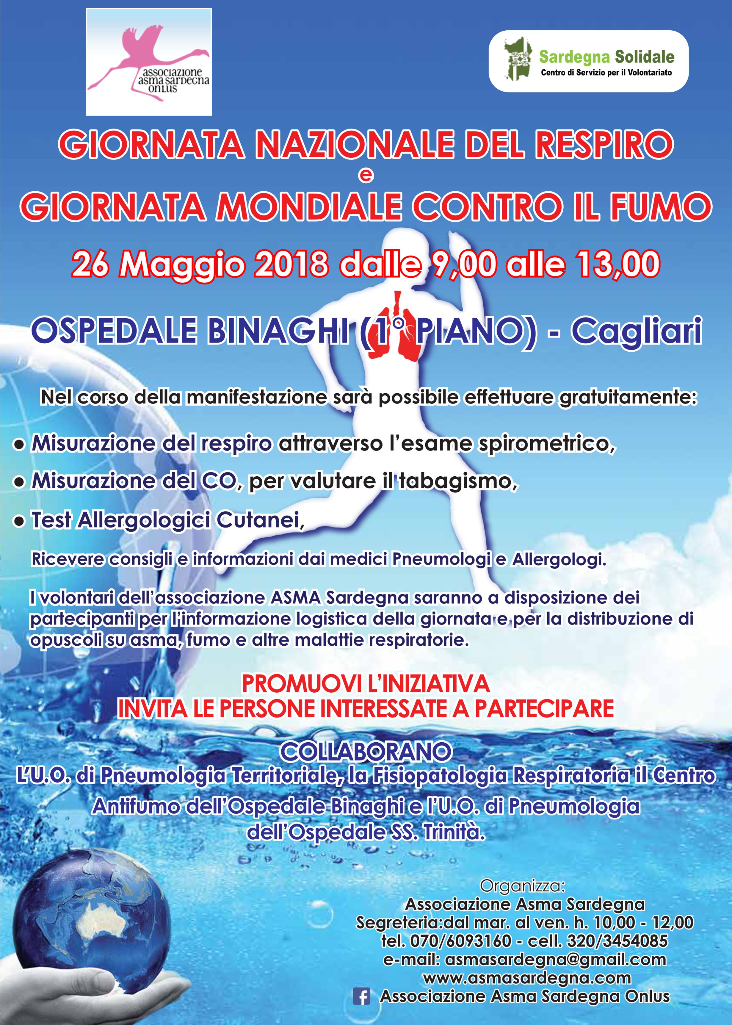 Associazione Asma e medici uniti al Binaghi per la giornata nazionale del respiro