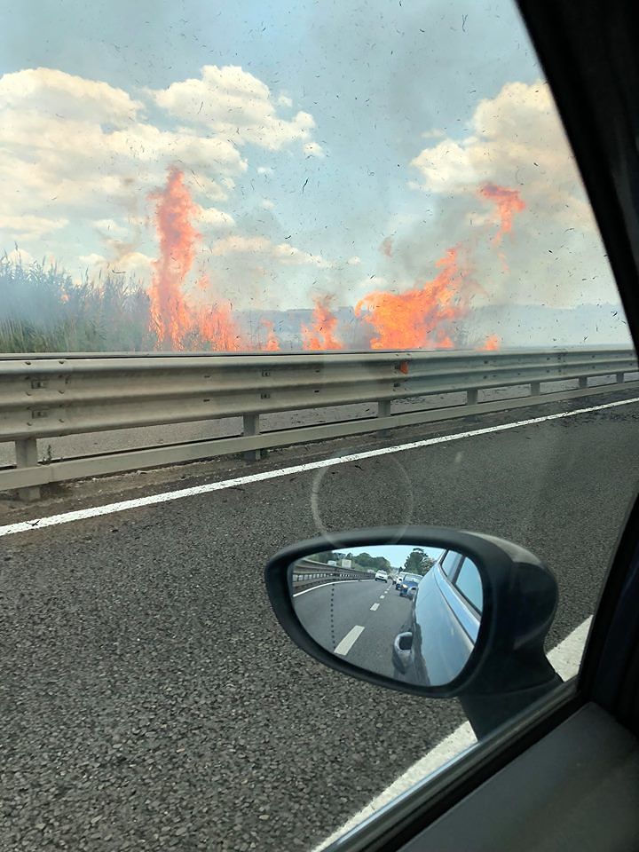 Maxi incendio sulla 131 alle porte di Cagliari: “Fiamme altissime, momenti di paura”