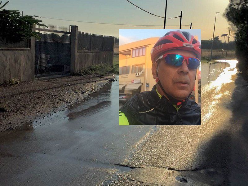 Quartu, in via Is Pardinas maxi piscina di liquami: “Ho rischiato di morire in bici”