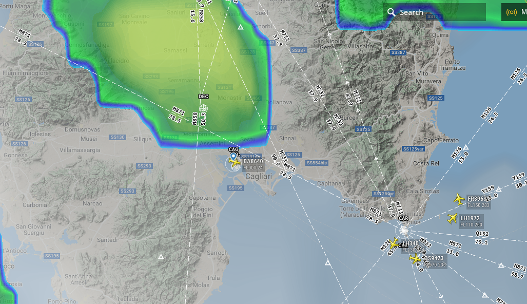 Temporale su Cagliari e hinterland, aerei “in attesa” sui cieli tra Elmas e Carbonara