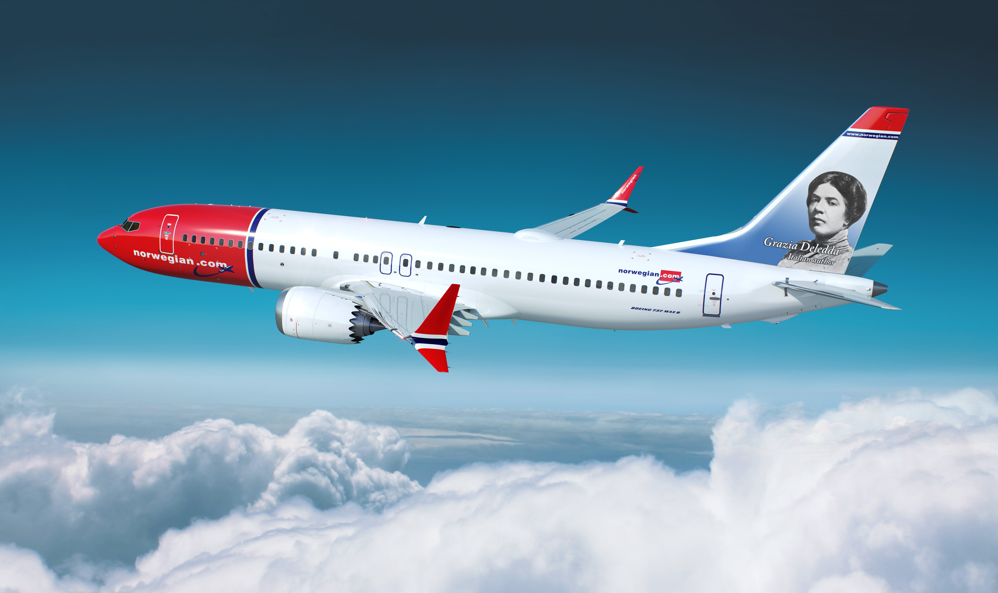 Norwegian sceglie il volto di Grazia Deledda per decorare uno dei suoi Boeing