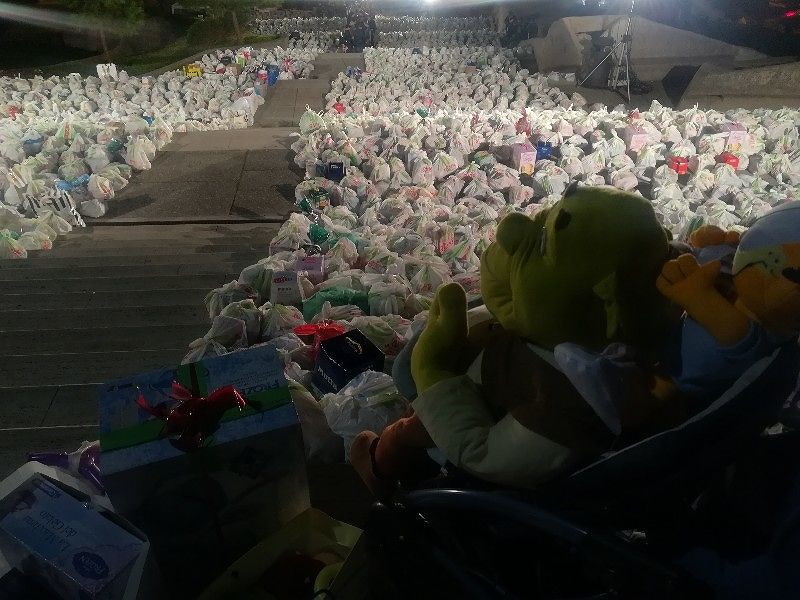 L’immenso cuore di Cagliari, “Miracolo di Natale” da record sulla scalinata di Bonaria
