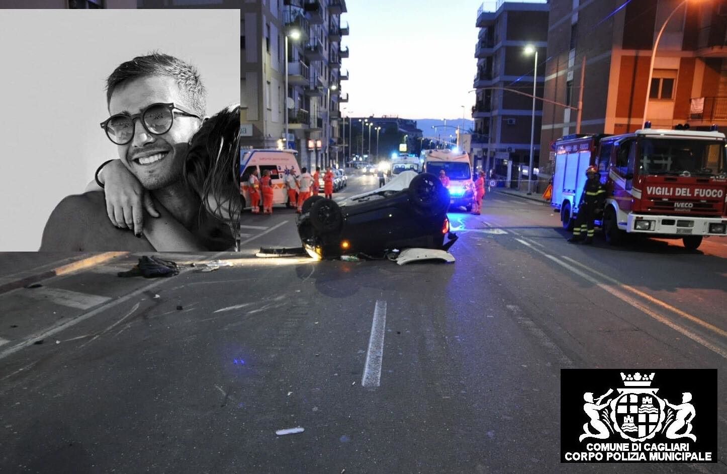 Cagliari, schianto all’alba in via Cadello dopo una serata con amici: Luca muore a 23 anni