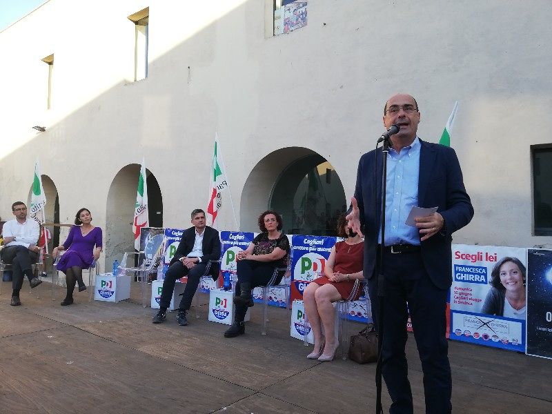 Zingaretti a Cagliari: “Votate Pd e la Ghirra, c’è in gioco il vostro futuro”