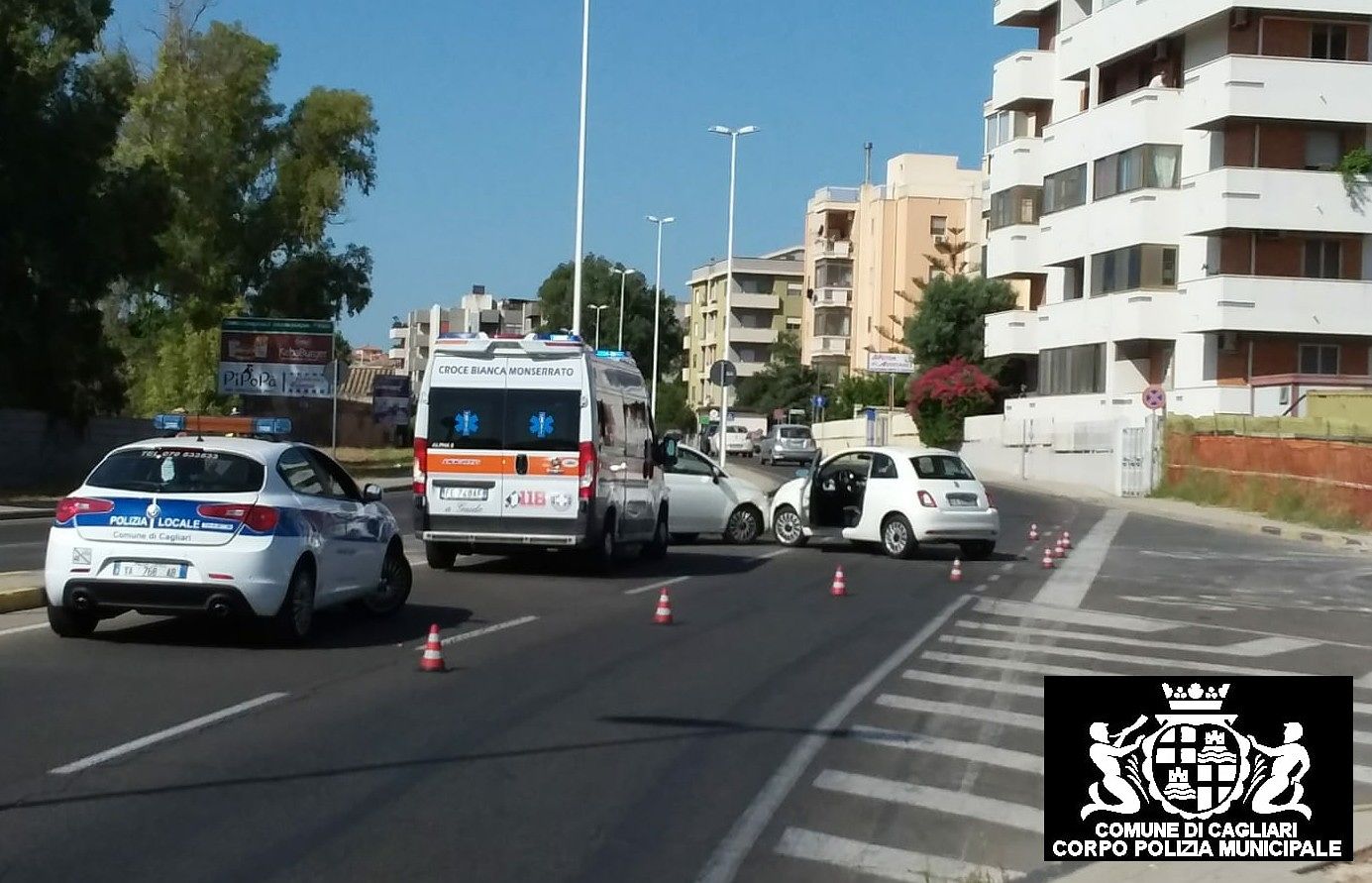 Cagliari, brutto incidente stradale in via Vesalio: ci sono feriti