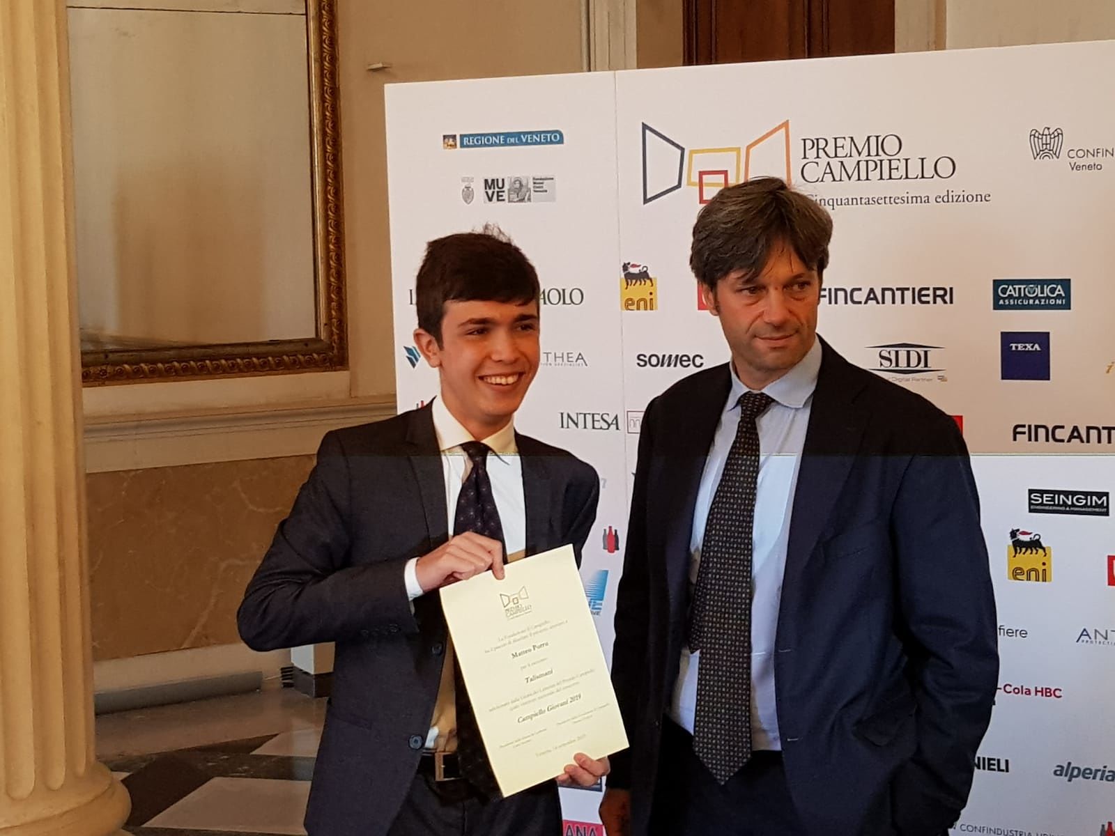 Matteo Porru, scrittore cagliaritano di 18 anni è il vincitore del premio Campiello Giovani