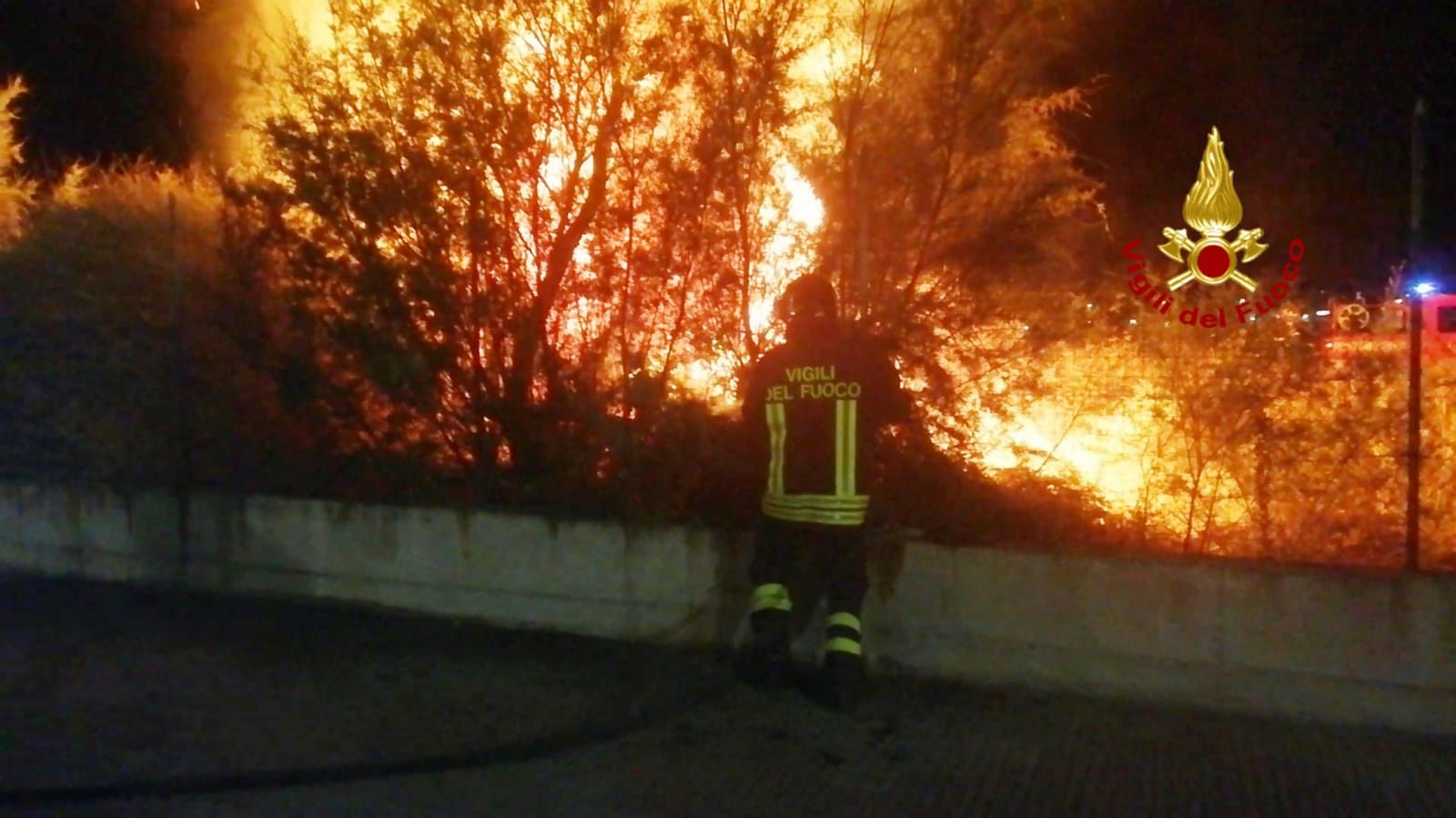 Sant’Elia, vegetazione in fiamme vicino al vecchio stadio: intervento dei vigili del fuoco