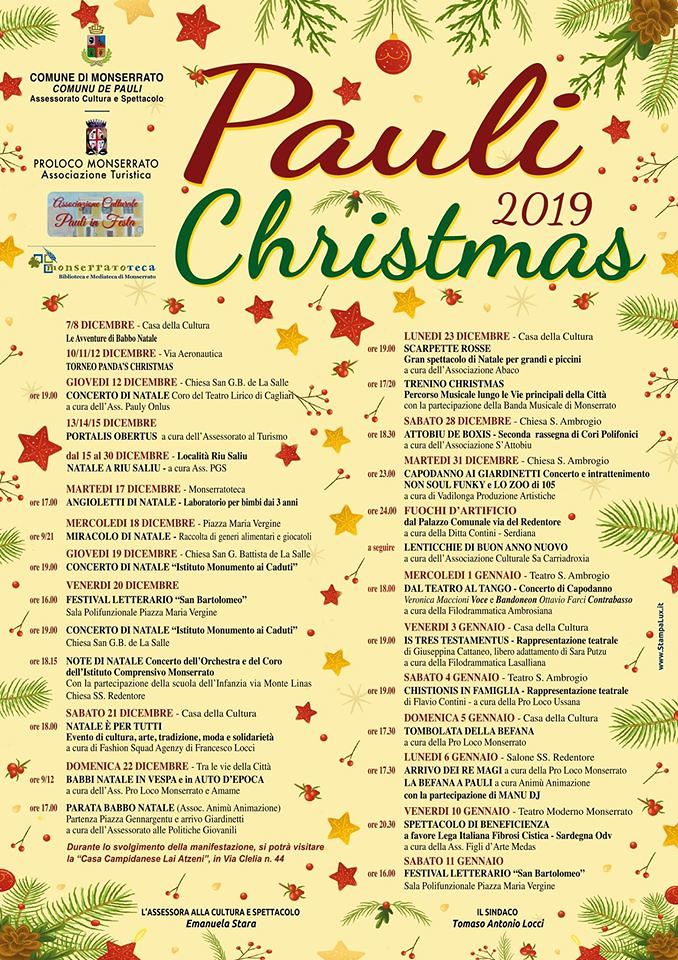 Un magico Natale a Monserrato, ecco tutti gli eventi di Pauli Christmas per adulti e bambini