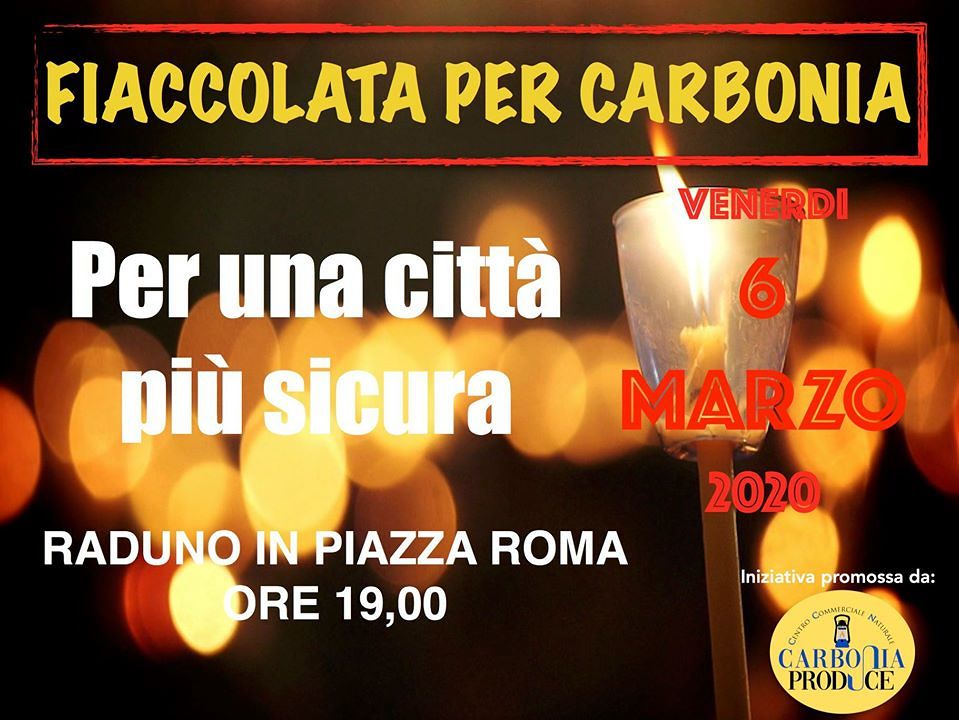 A Carbonia una fiaccolata per chiedere “una città più sicura”