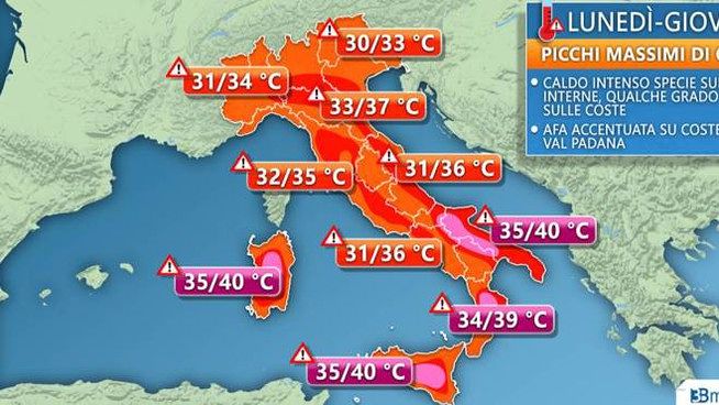 Sardegna nella morsa del caldo africano: previste temperature tra i 35 e i 40 gradi