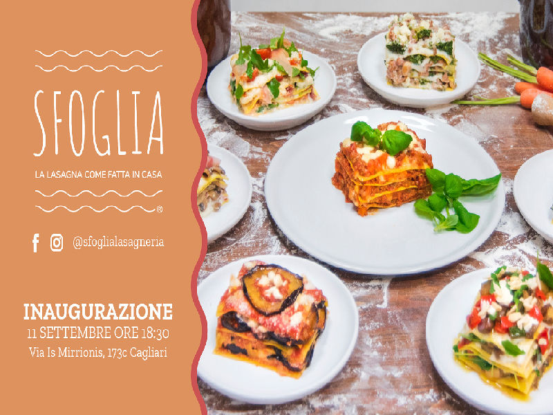 Oggi apre a Cagliari “Sfoglia”, l’unica lasagneria artigianale da asporto e delivery