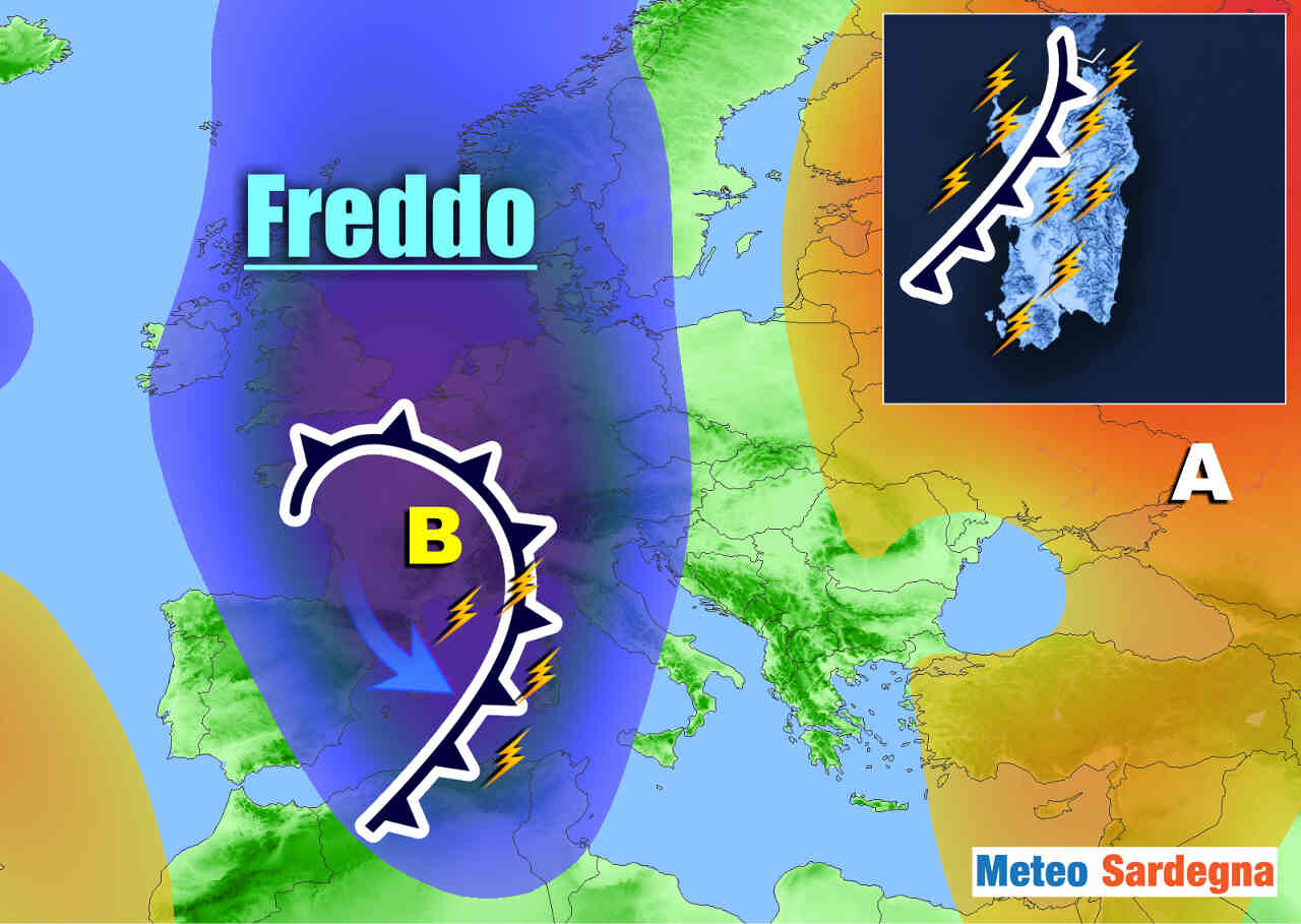 Sardegna verso la forte burrasca di lunedì: arrivano freddo e temporali