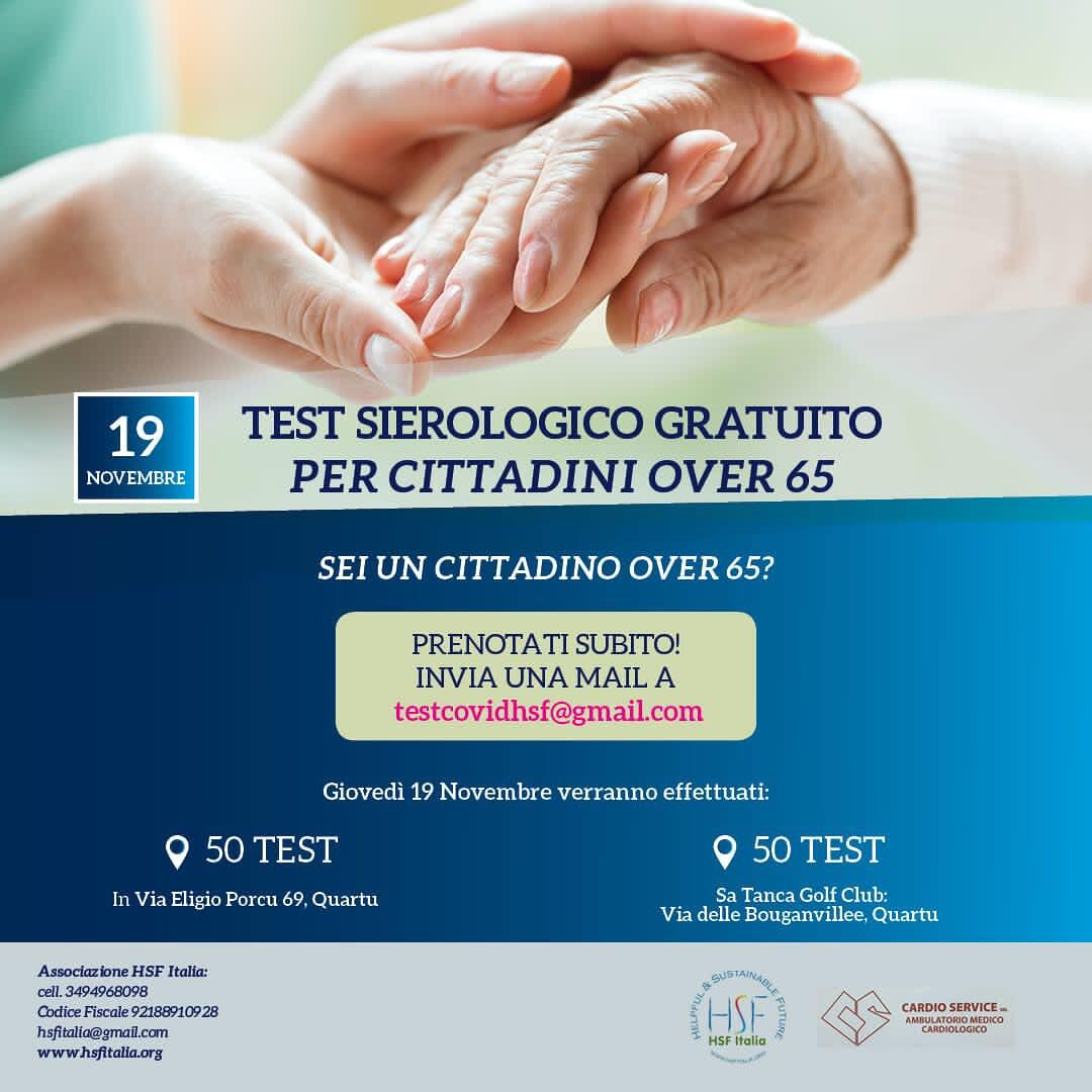 Coronavirus, test sierologico gratuito per i cittadini over 65 a Quartu