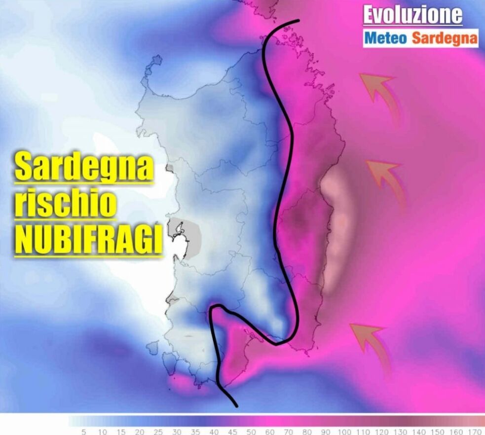 Sardegna, rischio nubifragi con piogge torrenziali e intense: maxi ondata di maltempo in arrivo