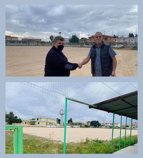 Capoterra, consegnati i lavori per il nuovo campo da calcio in erba sintetica a Frutti d’Oro