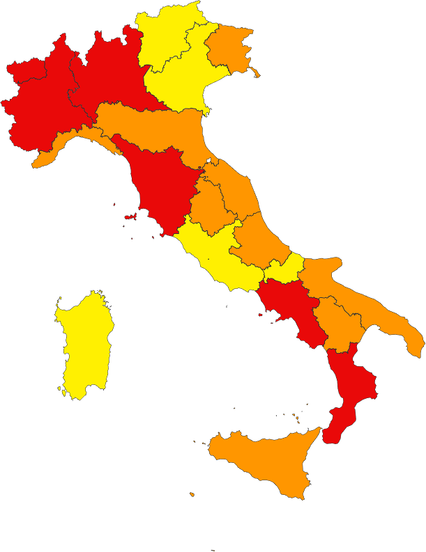 Emergenza Covid in Italia, la Sardegna resta in zona gialla