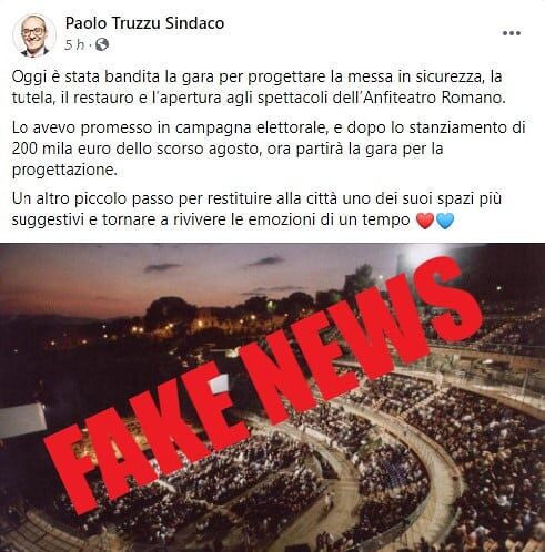 “Emozioni di un tempo all’Anfiteatro di Cagliari? Impossibile, Truzzu mente”