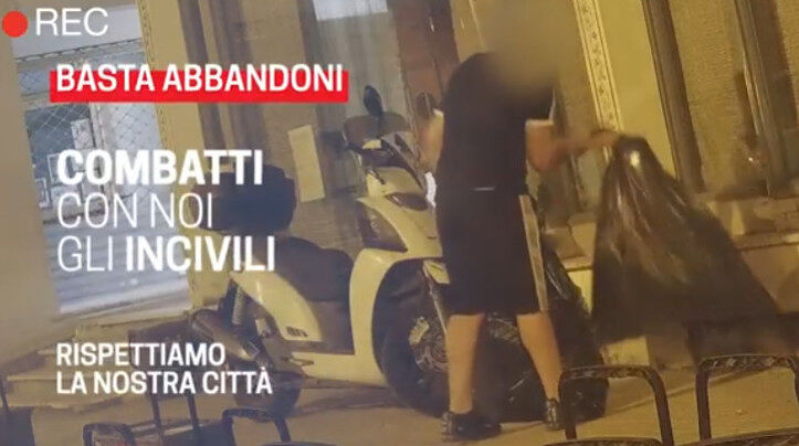 Abbandona i rifiuti in strada a Cagliari, “caddozzo” fregato dalle telecamere: il video pubblicato dal Comune