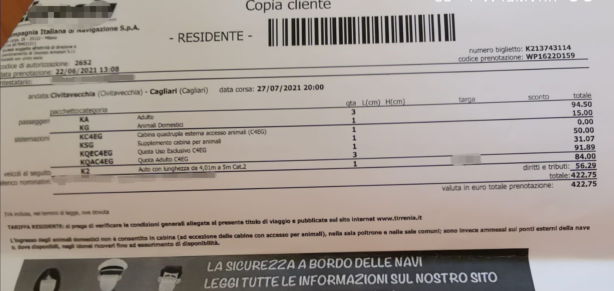 “Viaggio da incubo sulla tratta Civitavecchia-Cagliari: 3 ore di ritardo, assembramenti e nessun controllo”