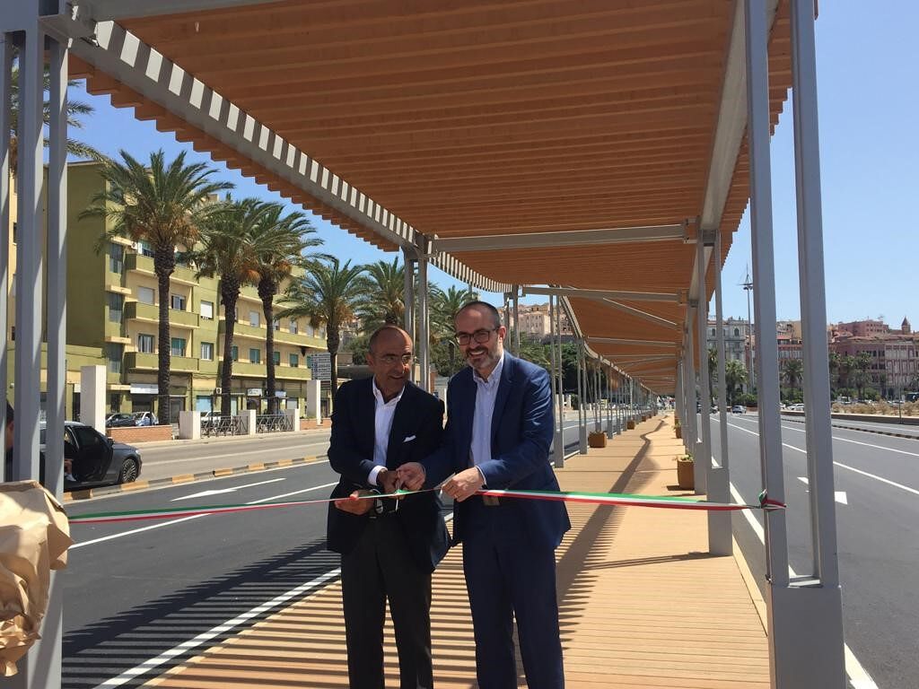 Cagliari, inaugurata la “Buona onda”: una passeggiata coperta di 140 metri