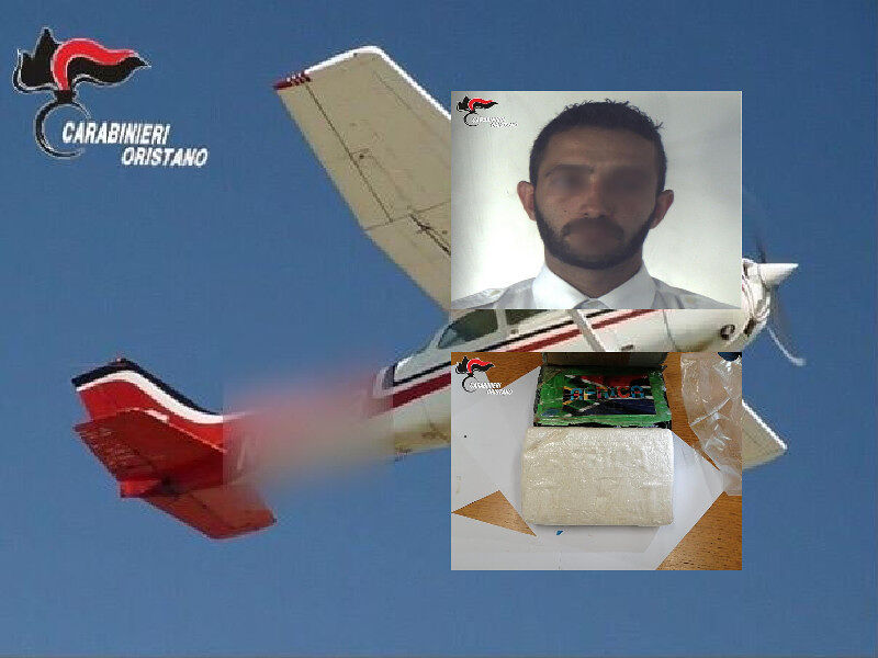 Vola da Roma alla Sardegna e sgancia un carico di cocaina dall’aereo: 28enne in manette
