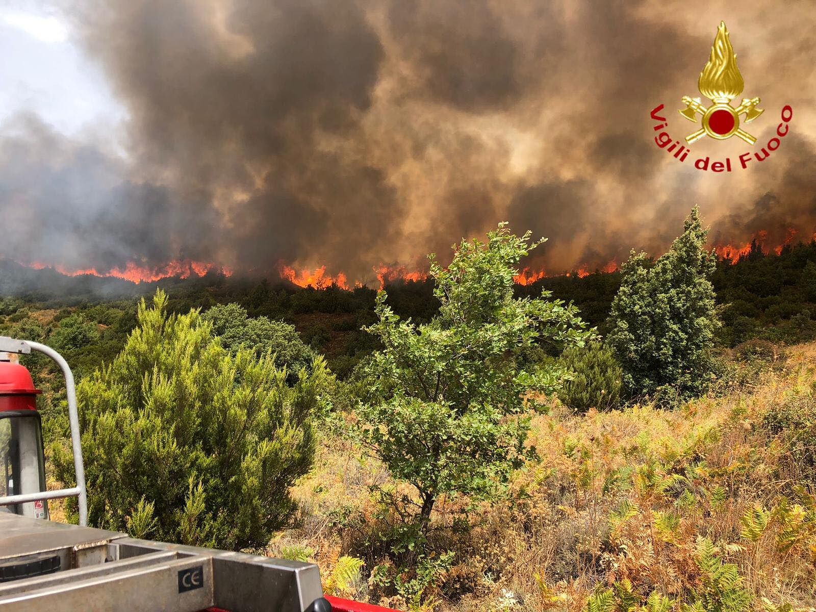Emergenza incendi in Sardegna: due vasti roghi a Villagrande e Dualchi