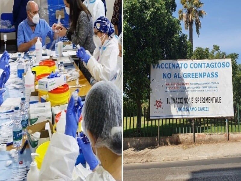 C’è la notte dei vaccini, a Cagliari i contrari al green pass traslocano: “Tutti in piazza Costituzione”