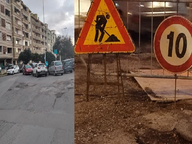 Voragini a Quartu, sì al nuovo asfalto in via Danimarca: auto a 10 all’ora e sosta vietata
