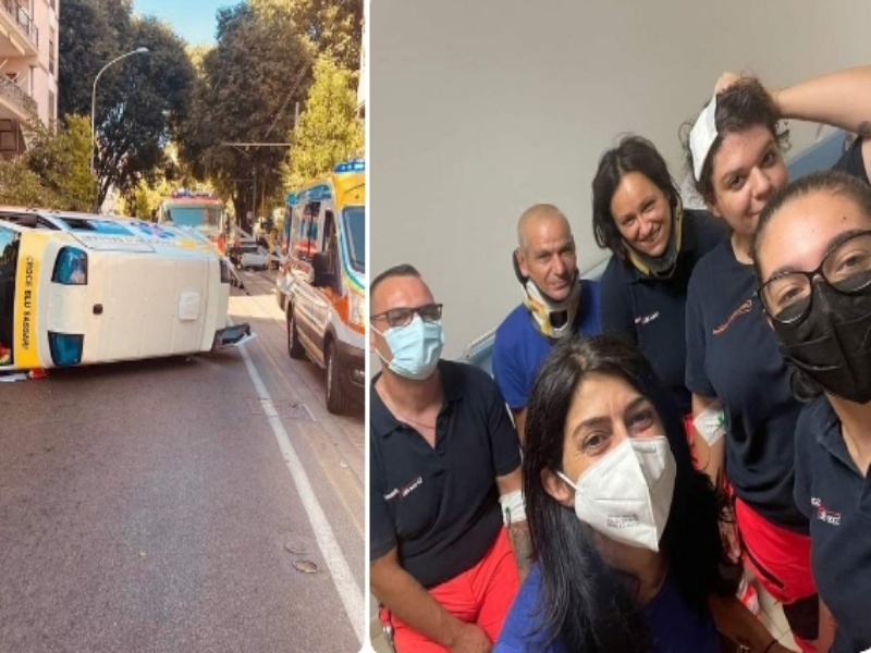 Sardegna, ambulanza speronata si ribalta: “Paziente salva, solo qualche ferita per i volontari”