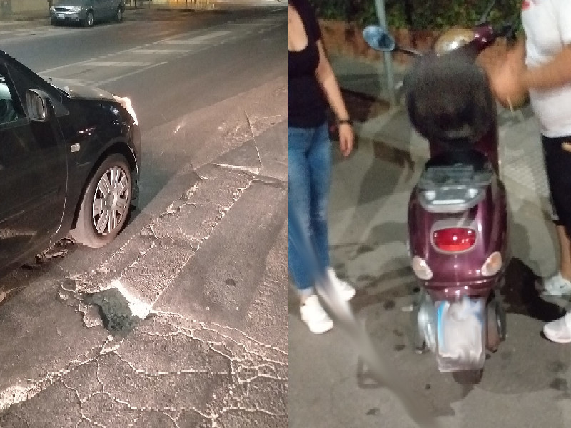 Quartu, buche killer in viale Colombo: “Un motociclista è caduto vicino alla rotondina”