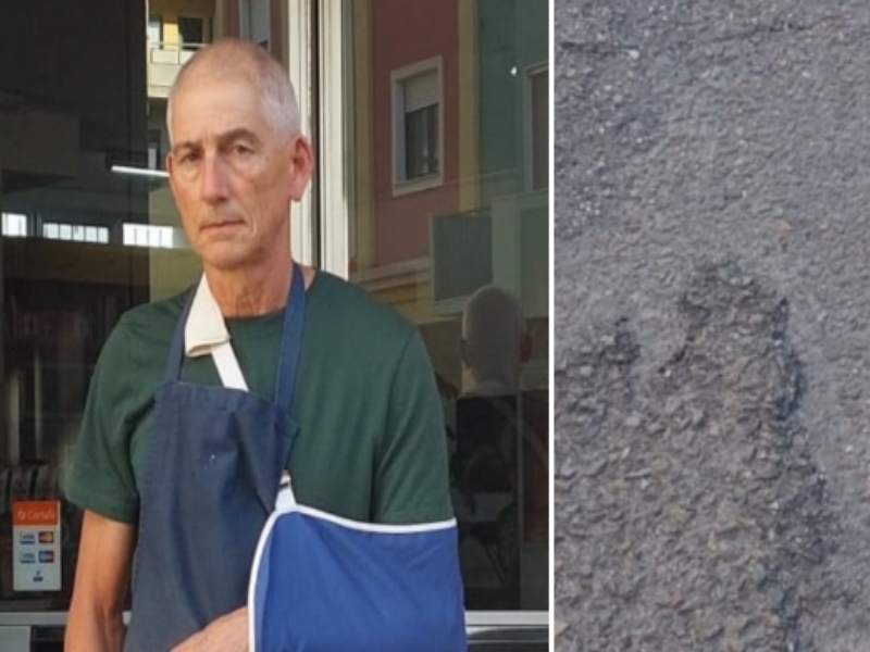 Cagliari, il rione maledetto: “Caduto in bici per colpa di una crepa in via Marengo”