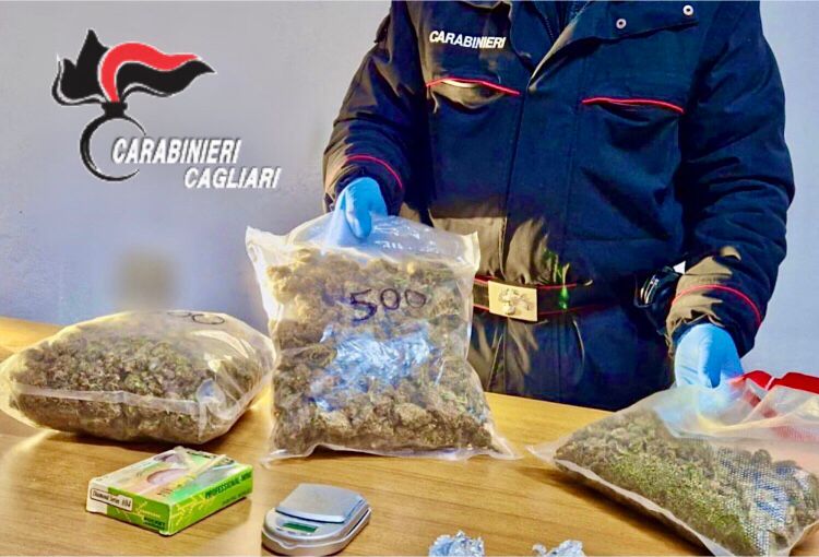 Serramanna, 1 arresto per detenzione di droga: sequestrato 1 kg di marijuana