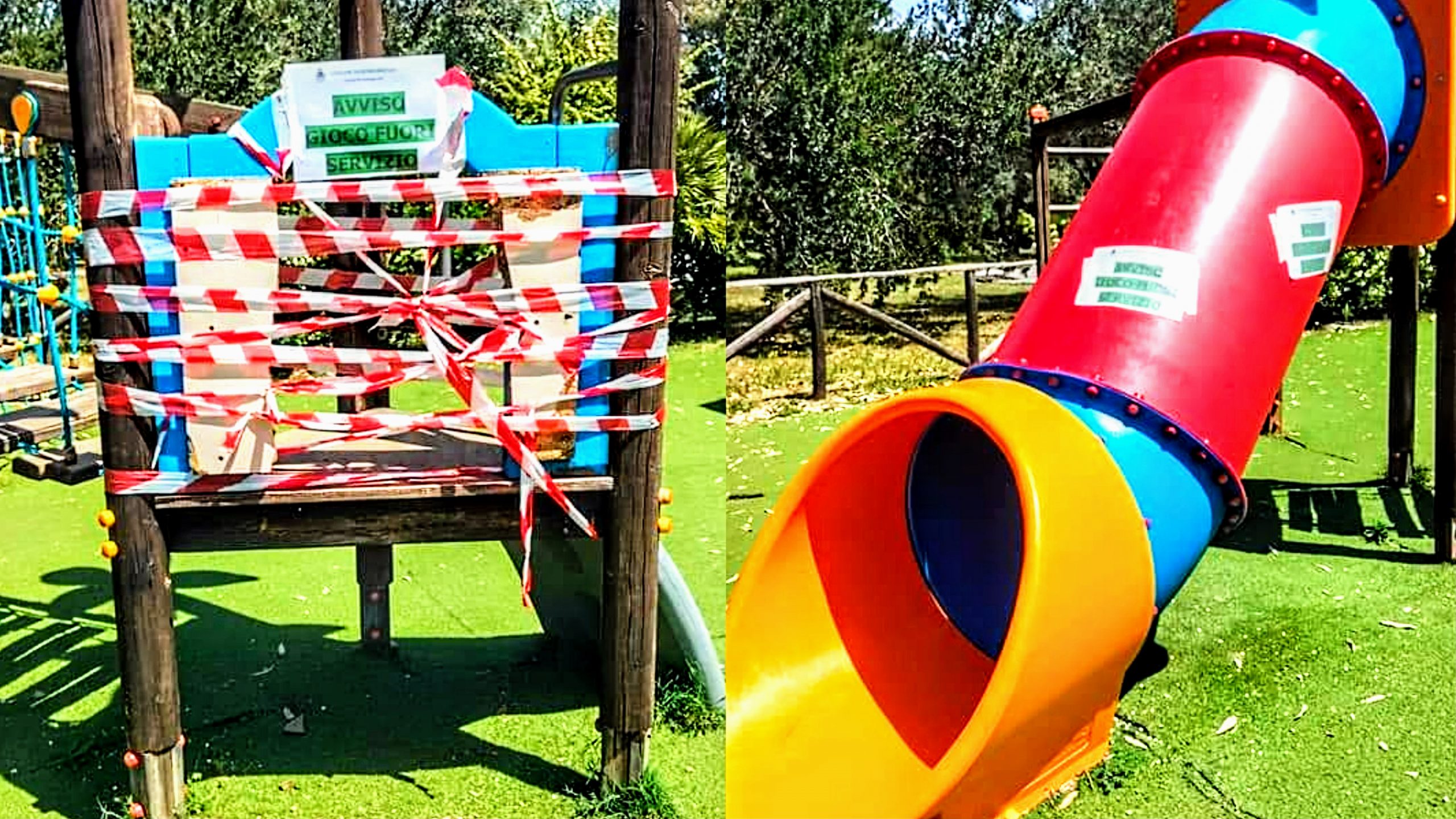 Domusnovas, vandalizzato lo scivolo per i bambini