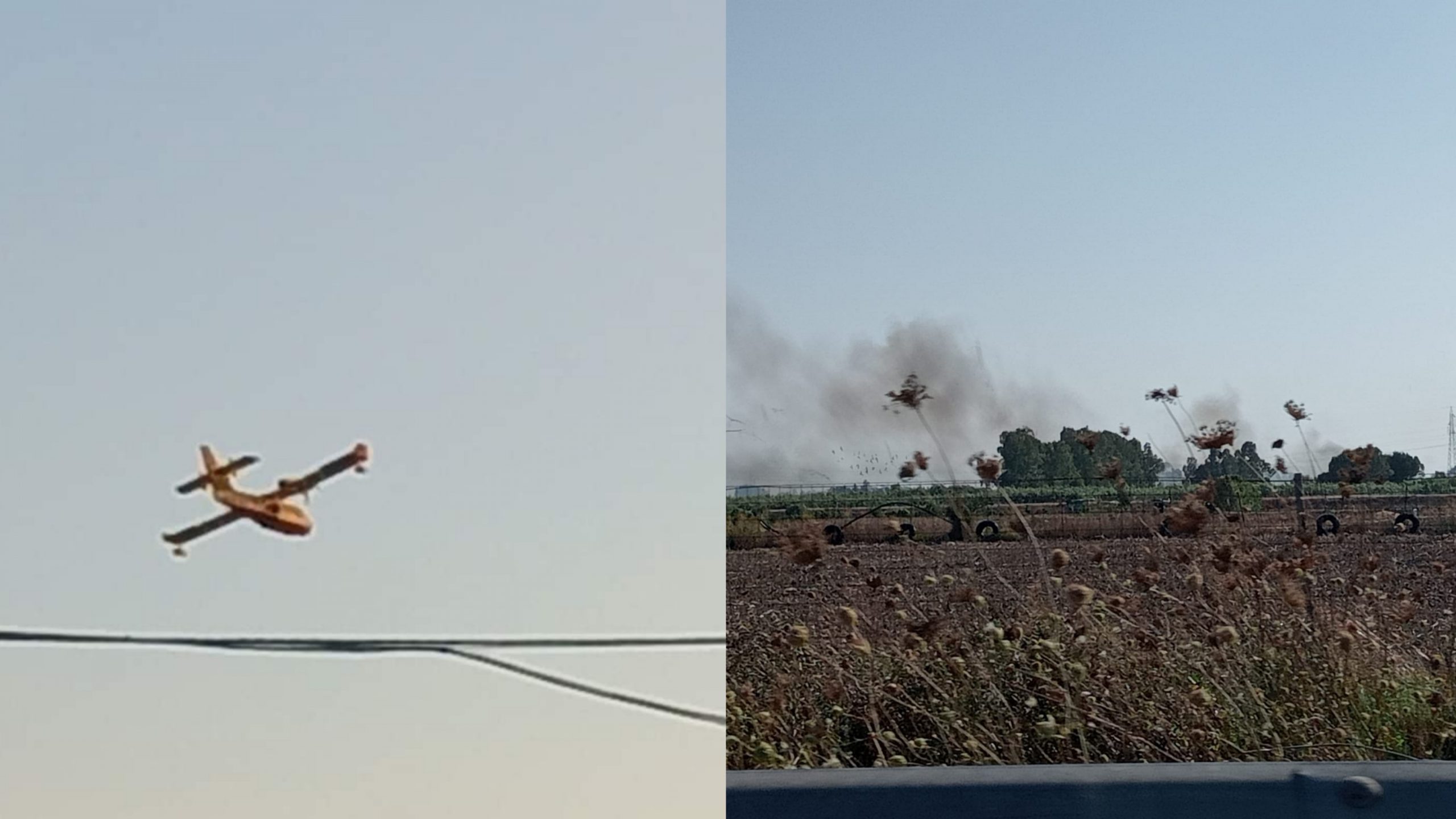 Campi e vegetazione in fiamme a Serramanna, paura alla periferia del paese: arrivano gli elicotteri