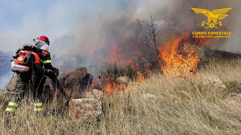 Scatena un inferno di fuoco a Villacidro: arrestato un piromane 50enne pluripregiudicato