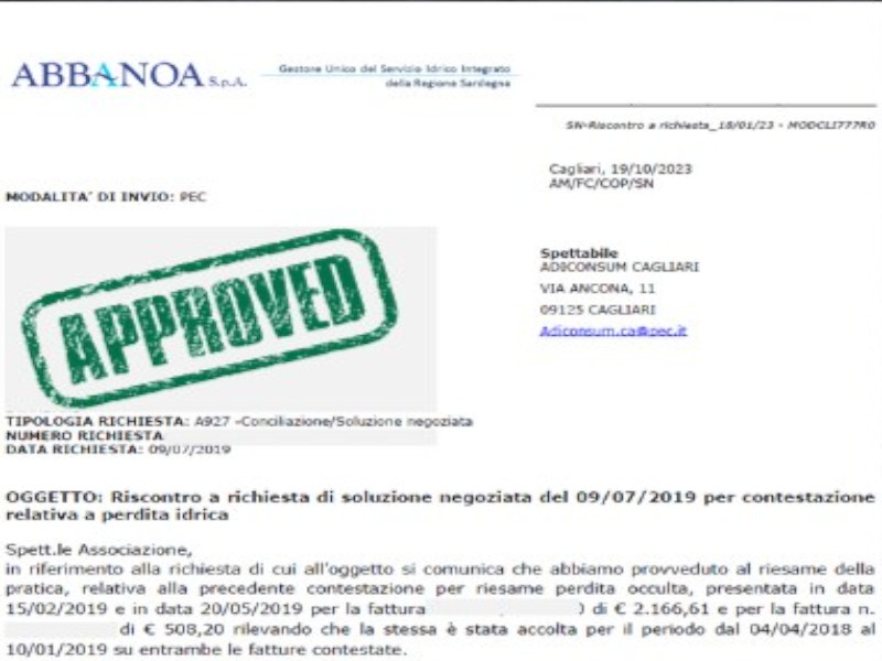 Acqua mai consumata, 78enne di Muravera fa ricorso contro Abbanoa: stracciata bolletta da 2600 euro