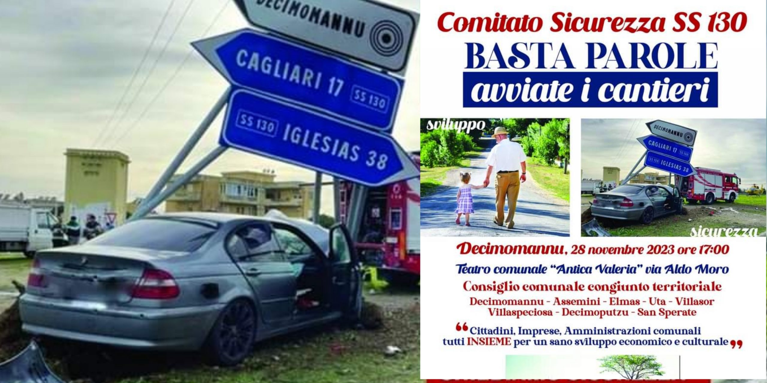 Per chi vive a Decimo, Assemini e Elmas il pericolo corre sulla 130