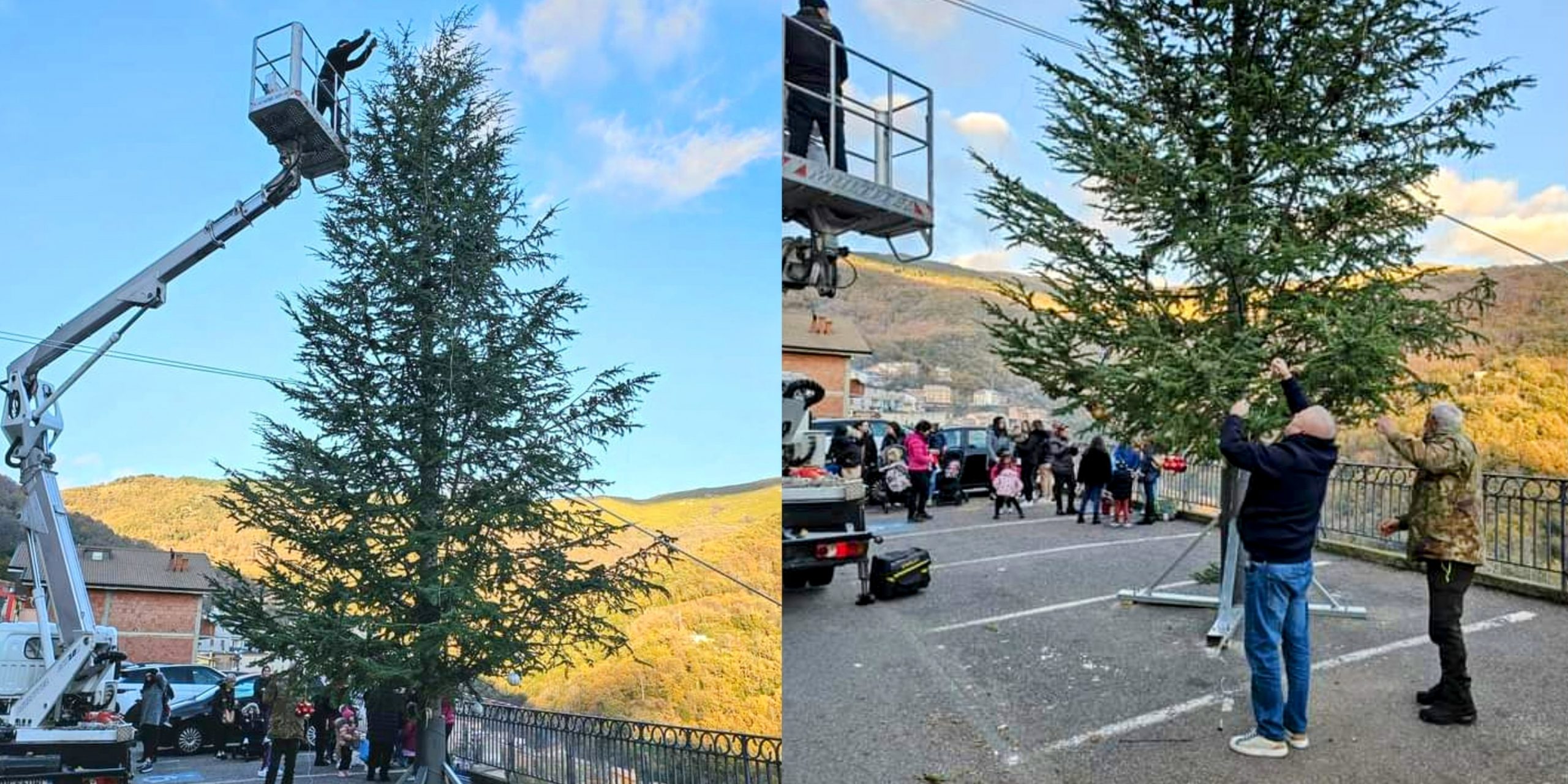 La magia del Natale si accende a Desulo, un albero di 6 metri addobbato dai bimbi
