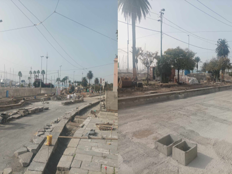 Cagliari, ecco il muretto della nuova via Roma piena di piante e maxi aiuole: spazio per le auto ridottissimo
