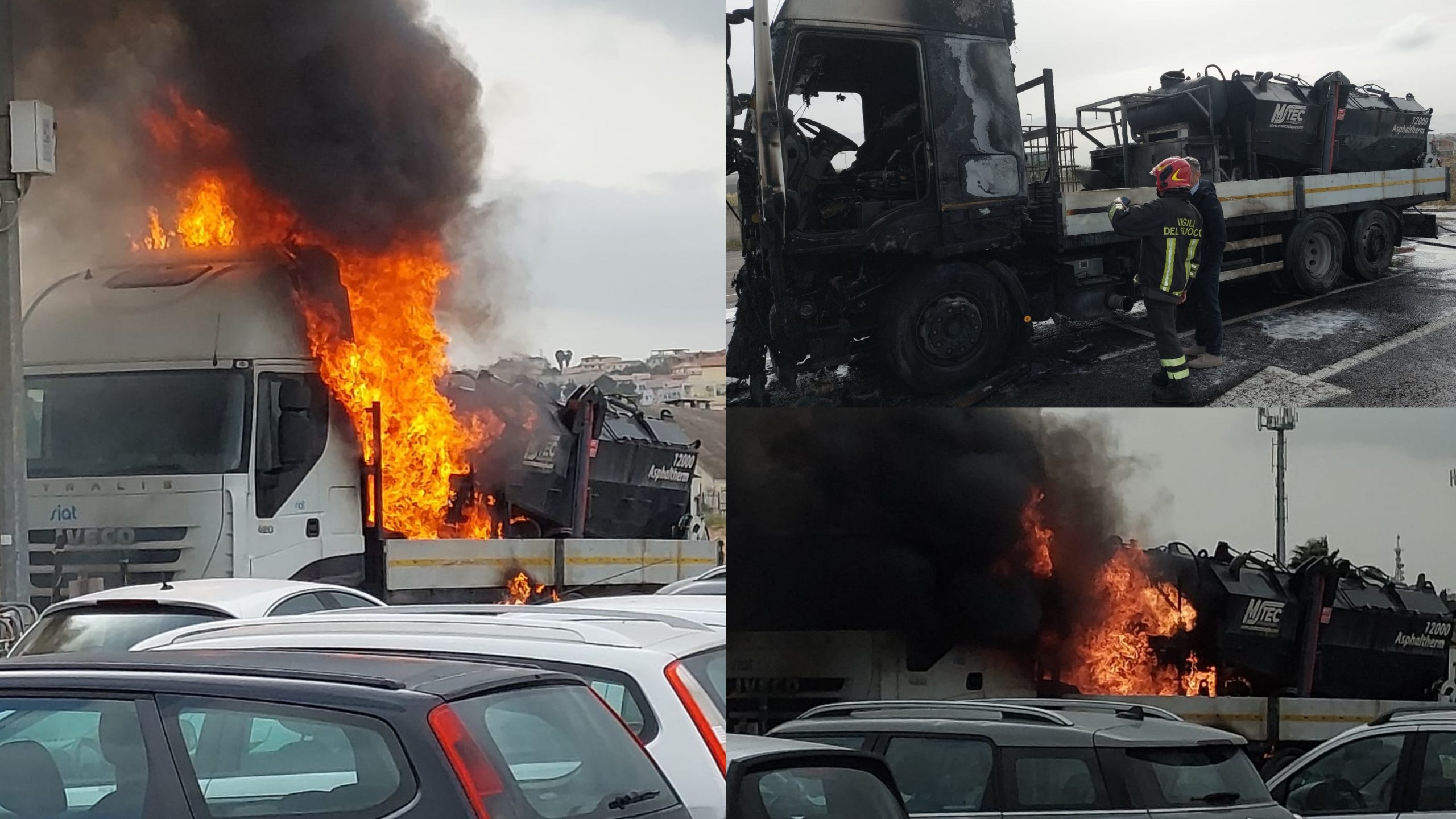 Monserrato, paura al Comparto 7: un camion in sosta prende fuoco all’improvviso