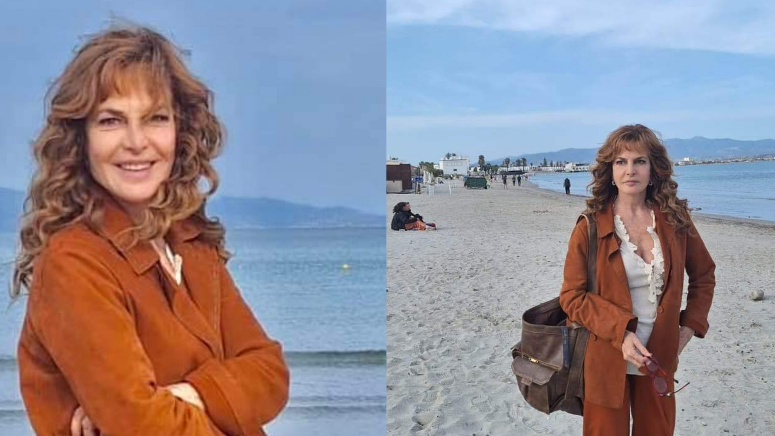 Il mare di Cagliari conquista tutti: Giuliana De Sio in posa al Poetto