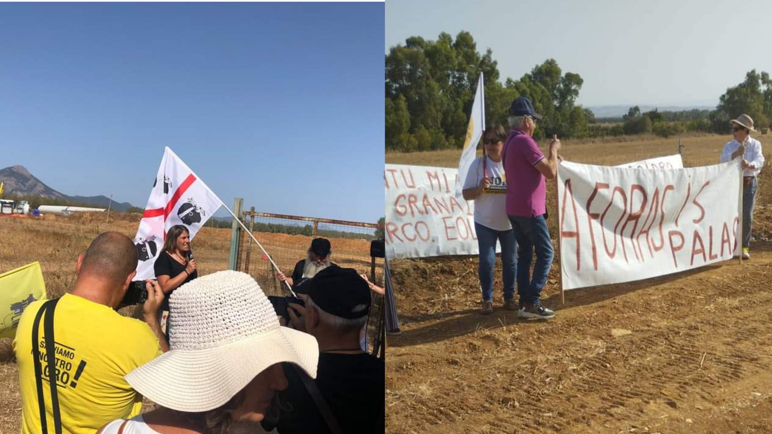 Sanluri, sit-in contro lo sbarco delle pale eoliche: no al mega parco nel Medio Campidano