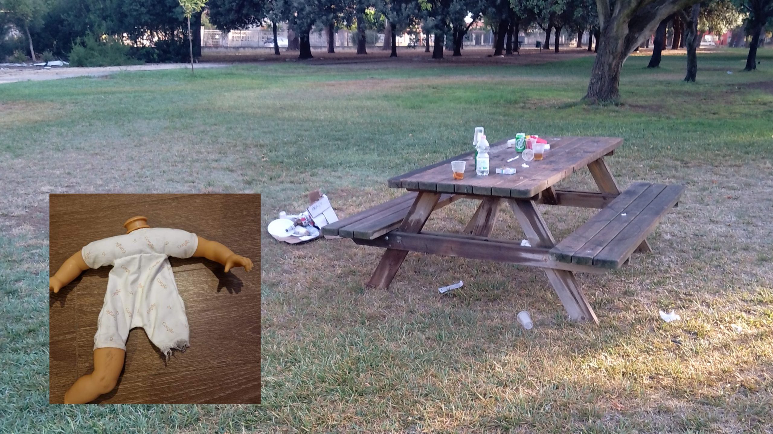 Giovani annoiati a Serramanna, il parco diventa un tappeto di rifiuti